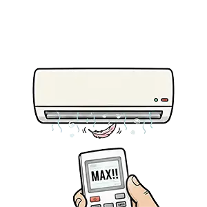 風量が弱くなった エアコン症状のイメージ