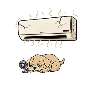 効きが悪くなった 冷暖房不良のイメージ
